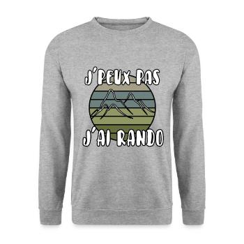 J’peux pas j’ai rando - Sweat-shirt Unisexe - gris chiné - Devant - Alina (178cm) & Michal (187cm)