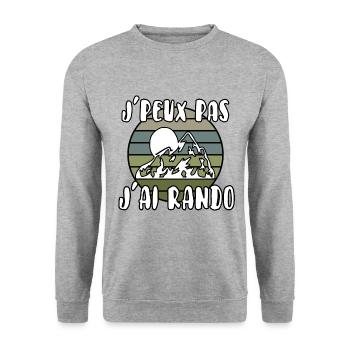 J’peux pas j’ai rando - Sweat-shirt Unisexe - gris chiné - Devant - Alina (178cm) & Michal (187cm)