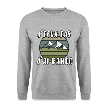 J’peux pas j’ai rando - Sweat-shirt Unisexe - gris chiné - Devant - Alina (178cm) & Michal (187cm)