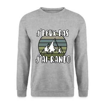 J’peux pas j’ai rando - Sweat-shirt Unisexe - gris chiné - Devant - Alina (178cm) & Michal (187cm)