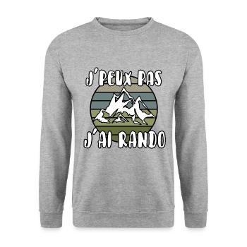 J’peux pas j’ai rando - Sweat-shirt Unisexe - gris chiné - Devant - Alina (178cm) & Michal (187cm)