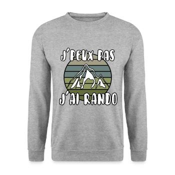 J’peux pas j’ai rando - Sweat-shirt Unisexe - gris chiné - Devant - Alina (178cm) & Michal (187cm)