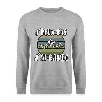 J’peux pas j’ai rando - Sweat-shirt Unisexe - gris chiné - Devant - Alina (178cm) & Michal (187cm)