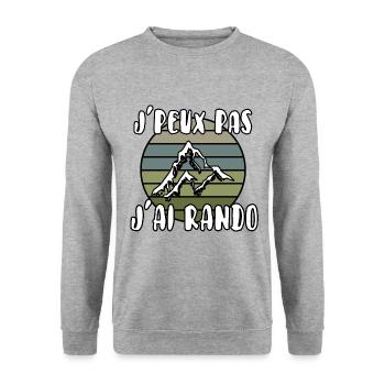 J’peux pas j’ai rando - Sweat-shirt Unisexe - gris chiné - Devant - Alina (178cm) & Michal (187cm)