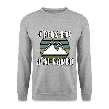 J’peux pas j’ai rando - Sweat-shirt Unisexe - gris chiné - Devant - Alina (178cm) & Michal (187cm)