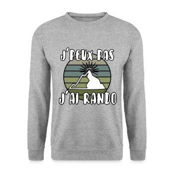 J’peux pas j’ai rando - Sweat-shirt Unisexe - gris chiné - Devant - Alina (178cm) & Michal (187cm)