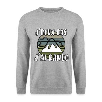 J’peux pas j’ai rando - Sweat-shirt Unisexe - gris chiné - Devant - Alina (178cm) & Michal (187cm)
