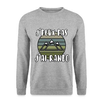 J’peux pas j’ai rando - Sweat-shirt Unisexe - gris chiné - Devant - Alina (178cm) & Michal (187cm)