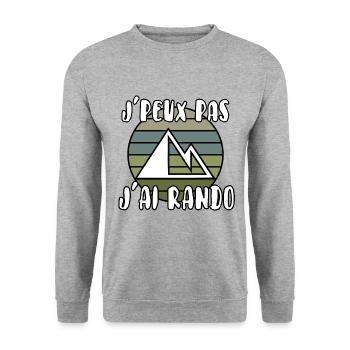 J’peux pas j’ai rando - Sweat-shirt Unisexe - gris chiné - Devant - Alina (178cm) & Michal (187cm)