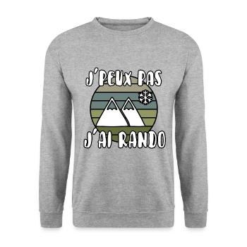 J’peux pas j’ai rando - Sweat-shirt Unisexe - gris chiné - Devant - Alina (178cm) & Michal (187cm)