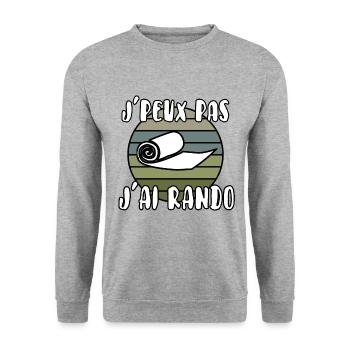 J’peux pas j’ai rando - Sweat-shirt Unisexe - gris chiné - Devant - Alina (178cm) & Michal (187cm)