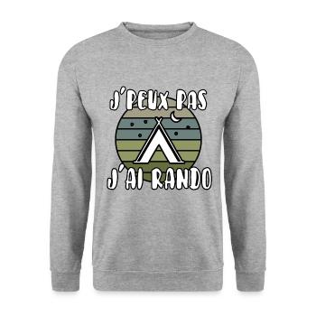 J’peux pas j’ai rando - Sweat-shirt Unisexe - gris chiné - Devant - Alina (178cm) & Michal (187cm)