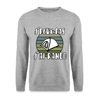 J’peux pas j’ai rando - Sweat-shirt Unisexe - gris chiné - Devant - Alina (178cm) & Michal (187cm)
