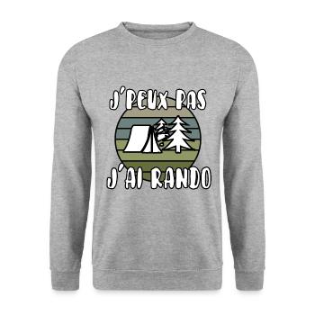 J’peux pas j’ai rando - Sweat-shirt Unisexe - gris chiné - Devant - Alina (178cm) & Michal (187cm)