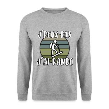 J’peux pas j’ai rando - Sweat-shirt Unisexe - gris chiné - Devant - Alina (178cm) & Michal (187cm)