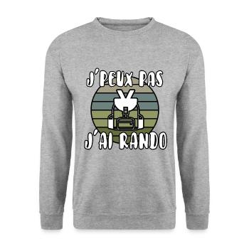 J’peux pas j’ai rando - Sweat-shirt Unisexe - gris chiné - Devant - Alina (178cm) & Michal (187cm)