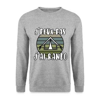 J’peux pas j’ai rando - Sweat-shirt Unisexe - gris chiné - Devant - Alina (178cm) & Michal (187cm)
