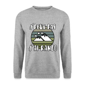 J’peux pas j’ai rando - Sweat-shirt Unisexe - gris chiné - Devant - Alina (178cm) & Michal (187cm)