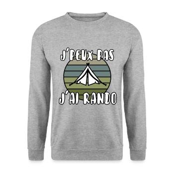J’peux pas j’ai rando - Sweat-shirt Unisexe - gris chiné - Devant - Alina (178cm) & Michal (187cm)