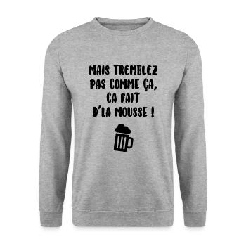 Tremblez pas comme ça… - Sweat-shirt Unisexe - gris chiné - Devant - Alina (178cm) & Michal (187cm)