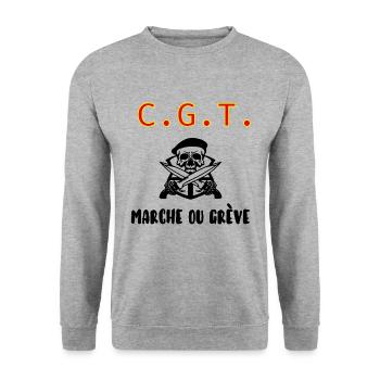 Cgt - Sweat-shirt Unisexe - gris chiné - Devant - Alina (178cm) & Michal (187cm)