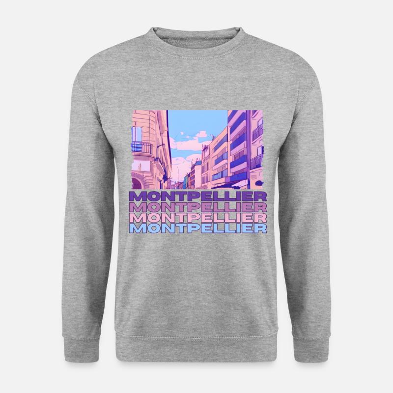 Montpellier - Unisex Pullover - Weißgrau meliert