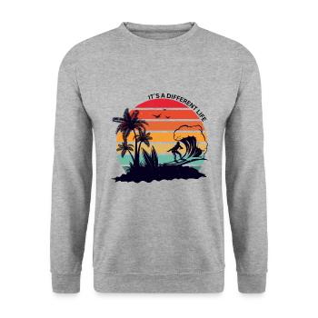 Malibu Summer - Unisex Sweatshirt - salt & pepper - Front - Alina (178cm) & Michal (187cm)