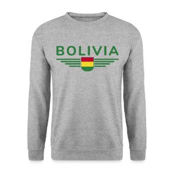 J’aime la Bolivie, T-shirt design de style élégance - Sweat-shirt Unisexe - gris chiné - Devant - Alina (178cm) & Michal (187cm)