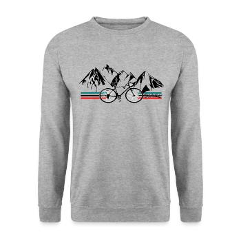 Rennrad Radsport Retro Berge - Unisex Pullover - Weißgrau meliert - Vorne - Alina (178cm) & Michal (187cm)