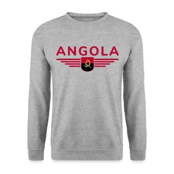 Angola Design – Fierté d’Afrique - Sweat-shirt Unisexe - gris chiné - Devant - Alina (178cm) & Michal (187cm)