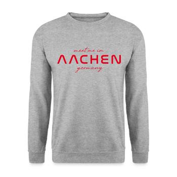 Aachen T-Shirt – Perfect for Fans & Lovers - Unisex Sweatshirt - salt & pepper - Front - Alina (178cm) & Michal (187cm)