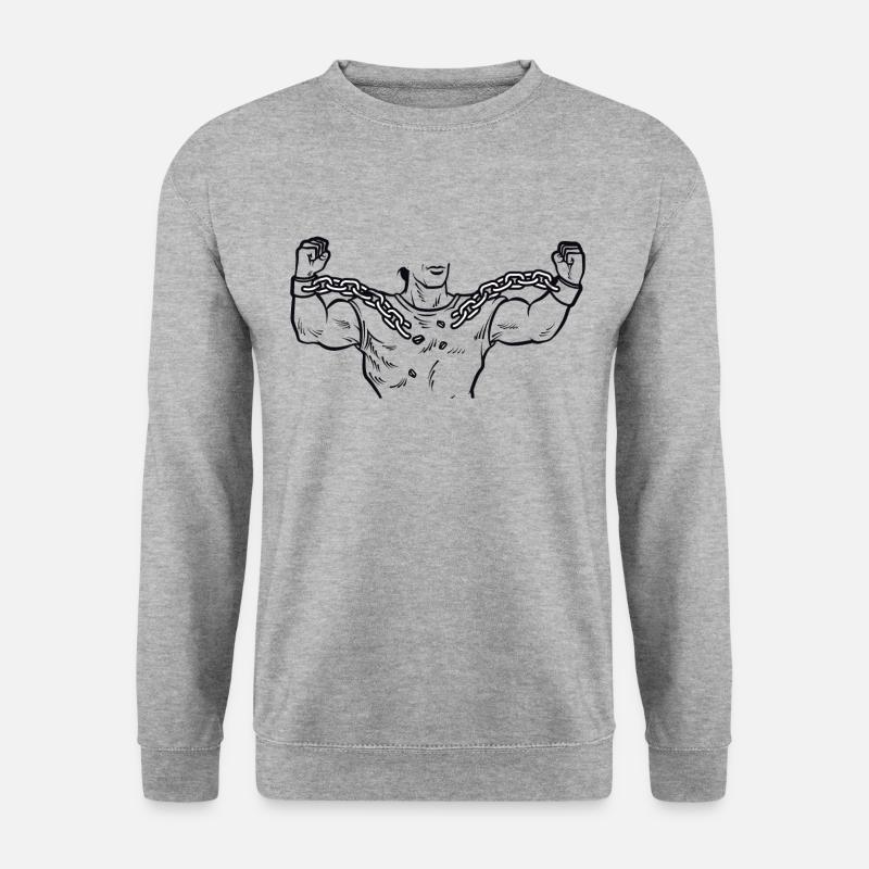 Kette brechen - Unisex Pullover - Weißgrau meliert