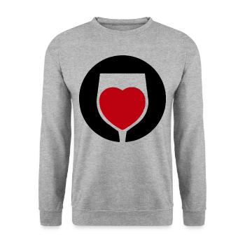 Wine Love Wine Glass Wine Drinker - Unisex Sweatshirt - salt & pepper - Front - Alina (178cm) & Michal (187cm)
