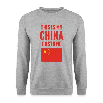 This my China costume - Unisex Sweatshirt - salt & pepper - Front - Alina (178cm) & Michal (187cm)