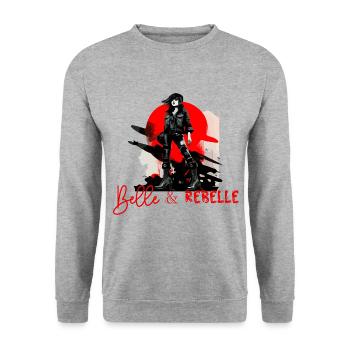 Belle et rebelle - Sweat-shirt Unisexe - gris chiné - Devant - Alina (178cm) & Michal (187cm)