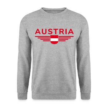 T-shirt de supporter de l'Autriche - Sweat-shirt Unisexe - gris chiné - Devant - Alina (178cm) & Michal (187cm)