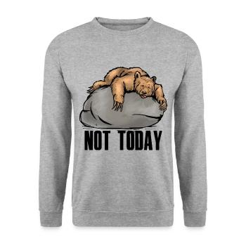 Bären Office Heute Nicht Kollege Motivation Bär - Unisex Pullover - Weißgrau meliert - Vorne - Alina (178cm) & Michal (187cm)