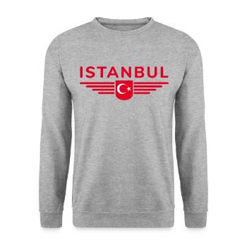Turkey Ankara Türkiye Istanbul T Shirt Design - Unisex Sweatshirt - salt & pepper - Front - Alina (178cm) & Michal (187cm)
