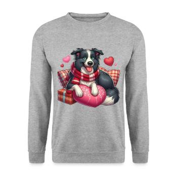 Border Collie Love - Unisex Sweatshirt - salt & pepper - Front - Alina (178cm) & Michal (187cm)
