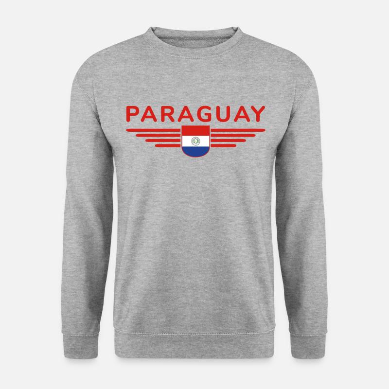 Paraguay Fan T-Shirt - Unisex Pullover - Weißgrau meliert