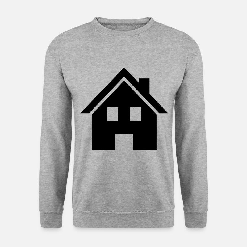 haus icon symbol - Unisex Pullover - Weißgrau meliert