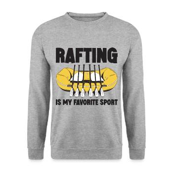 Le rafting est mon sport préféré en bateau dans les montagnes - Sweat-shirt Unisexe - gris chiné - Devant - Alina (178cm) & Michal (187cm)