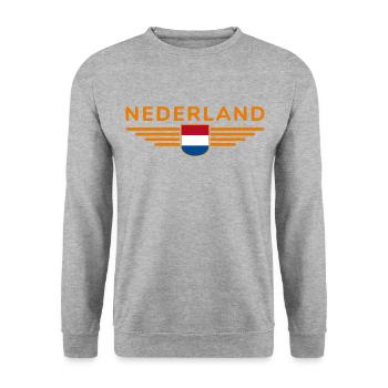 Pays-Bas Fan Outfit Design T-Shirt - Sweat-shirt Unisexe - gris chiné - Devant - Alina (178cm) & Michal (187cm)
