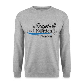 Dagebüll - Der Norden im Norden - Unisex Pullover - Weißgrau meliert - Vorne - Alina (178cm) & Michal (187cm)