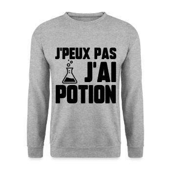 J’peux pas j’ai potion - Sweat-shirt Unisexe - gris chiné - Devant - Alina (178cm) & Michal (187cm)