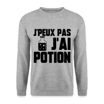 J’peux pas j’ai potion - Sweat-shirt Unisexe - gris chiné - Devant - Alina (178cm) & Michal (187cm)