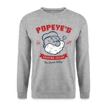 Popeye's Shaving Cream For Smooth Sailing - Unisex Pullover - Weißgrau meliert - Vorne - Alina (178cm) & Michal (187cm)