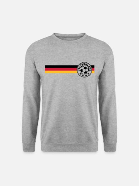 Fußballlogo auf Deutschandfahne - Unisex Pullover - Weißgrau meliert