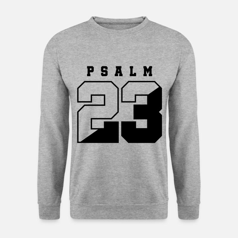 Bibel Pslam 23 - Unisex Pullover - Weißgrau meliert