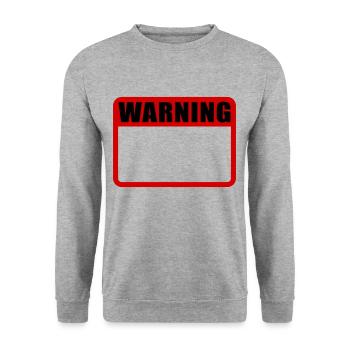 Warning Shield Warning Warning Shield Vector - Unisex Sweatshirt - salt & pepper - Front - Alina (178cm) & Michal (187cm)
